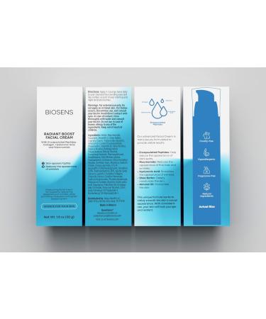Radiant Boost Facial Cream Anti-Aging Face Moisturizer with Peptides Collagen Niacinamide & Vitamin E Boosts Collagen Production 1.8 fl oz Airless Pump - Buy Online on GoSupps.com