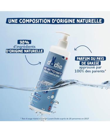 DODIE Pack of 3 3 in 1 Cleansing Waters (3 x 500 mL) - Face Body and Seat Cleanser - 98% Natural Ingredients - Buy Online on GoSupps.com