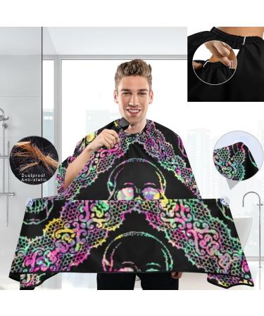 Visesunny Skull Pattern Barber Cape - Anti-Static Water-Resistant Hair Cutting Apron for Salon & Home Use - Buy Online on GoSupps.com