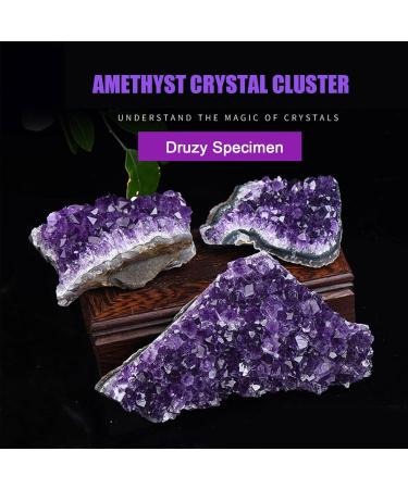 Amethyst Crystal Cluster Natural Raw Rock Crystals Quartz Cluster Geode Druzy Specimen Gemstone Sculpture Home Decoration 200g (Size : 80g) - Buy Online on GoSupps.com