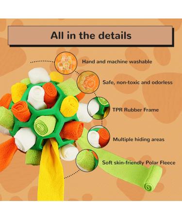 Larimuer Sniffing Ball for Dogs - Interactive Snuffle Toy for Small & Medium Pets - Portable Sniffing Car Toy (Green & Orange) - International Shipping Available - Buy Online on GoSupps.com