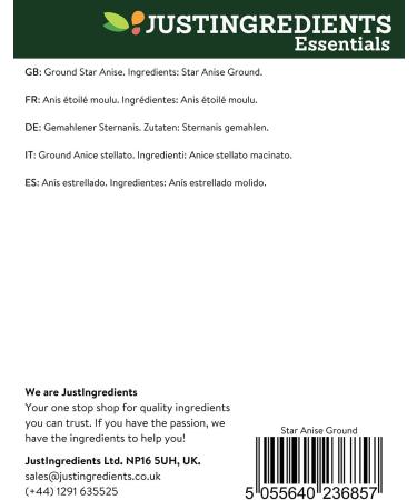 JustIngredients Essentials Star Aniseed Ground 500g - Premium Quality Spice - Buy Online on GoSupps.com