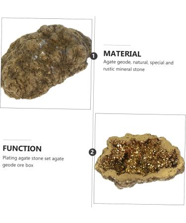 FOMIYES Cornucopia Ore Meditation Crystals and Stones Agate Stone Plating Agate Mineral Decorative Stone Golden 5.00X3.80X3.00CM - Buy Online on GoSupps.com