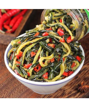 Instant vegetable pickles handmade color pepper chili sauce side dishes seasonings pickles Chinese snacks pickles Chinese specialty spicy dishes snacks gifts (Crispy cucumber 220g 1can) Crispy cucumber 220g 1can