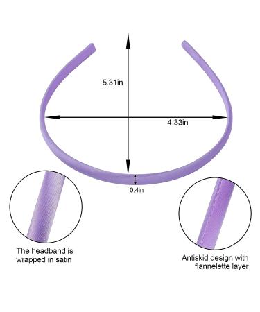 EAONE 35Pcs 0.4 Inch Satin Headbands for Women - Anti-Slip Thin Hair Bands with Pouch Bag - Solid Colors - Perfect for DIY Headbands - Buy Online on GoSupps.com