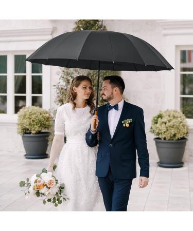 G4Free 54 Inch Large Windproof Umbrella for 2 Persons  16 Ribs Auto Open Classic Wooden J Handle Cane Stick Golf Rain Umbrellas for Men Women Travel 120cm - Buy Online on GoSupps.com