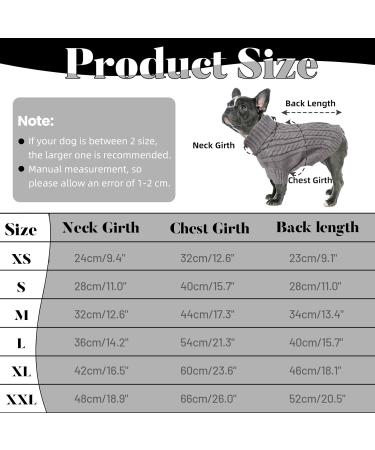 Warm Winter Dog Sweater for Small Dogs | Christmas Fleece Sweater for French Bulldog & Chihuahua - Gray XS - Buy Online on GoSupps.com