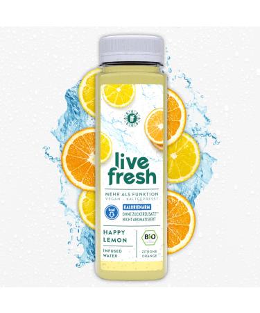 LiveFresh Happy Lemon - ORGANIC Infused Water - 12 x 250ml - incl. 3 deposit Lemon 12 pieces