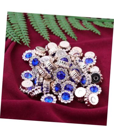 LALAFINA 50pcs Exquisite Tie Metal Hairband Sew Rhinestones Dress Abs Craft Blue Hairpin Ornament DIY Blue 1*0.5cm - Buy Online on GoSupps.com