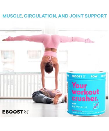 EBOOST POW Natural Pre-Workout - Blue Raspberry - Performance & Joint Mobility Support - Energy & Focus - Men & Women - Non-GMO & Gluten-Free - 20 Servings - Buy Online on GoSupps.com