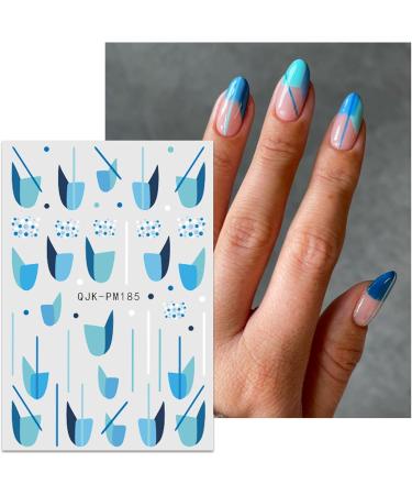 JMEOWIO 12 Sheets Flower Line Nail Art Stickers Decals Self-Adhesive Black White Nail Supplies Nail Art Design Decoration Accessories - Buy Online on GoSupps.com