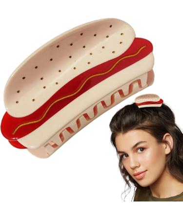 Food Hair Clips - Hamburger Small Hair Clip | Hot Dog Claw Clips Bread Hair Claw Clips for Women Girls Hair Clip for Styling Littryee Red - Buy Online on GoSupps.com