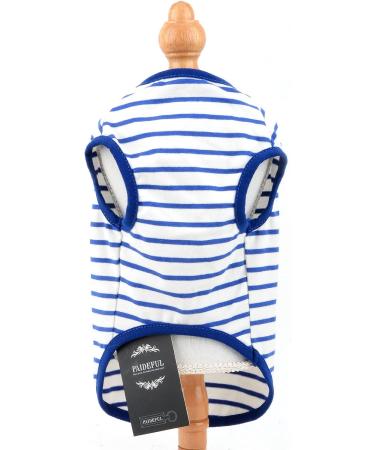 PAIDEFUL British Striped Dog Shirt for Small Medium Dogs Cats - Breathable Soft Cotton Vest Tee for Puppy Chihuahua Yorkie - Blue XS - Buy Online on GoSupps.com