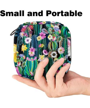 Blooming Cactus Menstrual Bag for Women - Portable Succulent Storage Pouch with Zipper for Teens & Girls - Buy Online on GoSupps.com