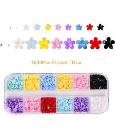 KINBOM 1200pcs 3D Flower Nail Art Charms Resin with Silver and Gold Beads - Colorful Decoration Accessories for DIY Nail Design and Jewelry Making (8 Colors) - Buy Online on GoSupps.com