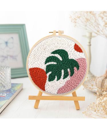 Anidaroel 3 Sets Punch Needle Kits for Adults Beginners - Punch Needle Tool with Hoops, Yarns, and Sewing Needles - Morandi Tropical Plants Designs - Buy Online on GoSupps.com
