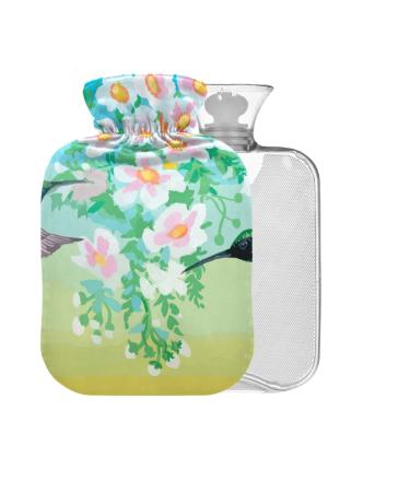 Bright Birds Hot Water Bottle with Cover 1L Small Hot Water Bag for Pain Relief Hot and Cold Compress BPA Free