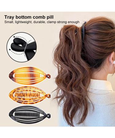 SculptZen 3 Pcs Banana Hair Clip Vintage Fish Shape Clamp Clincher Combs Fishtail Hairpin Long Hair Clips Ponytail Hair Comb Barrettes Hair Accessories for Women Fishtail Hair Clip for Thick Thin Hair - Buy Online on GoSupps.com
