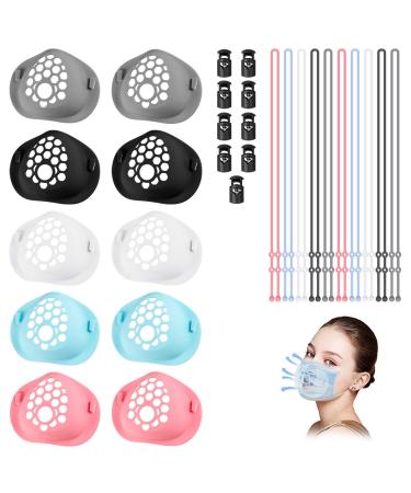 XMY 3D Silicone Mask Bracket Ver2.0, Food-Grade High Temperature Resistance Up to 400 Odorless and Soft with Support Wing and More Breathing Space, Exercise, Protect LipstickS(20pcs)