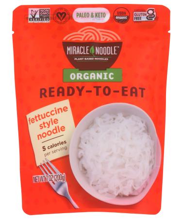 MIRACLE NOODLE Organic Plant Based Fettuccine Noodles, 7 OZ