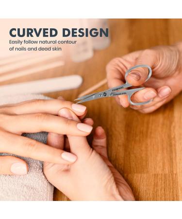 FABINOC Nail Scissors | Curved Cuticle Scissors for Dead Skin | German Quality Stainless Steel Multi-Purpose Sharp Manicure Scissors for Men & Women Cuticle Nail Scissors- Curved - Buy Online on GoSupps.com
