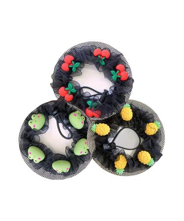 Children's Hair Net Bun Invisible Balllet Adjustable Mesh Hairnets Ballet Cute Hair Bun Cover for Girls Ballet (3 Pcs A)
