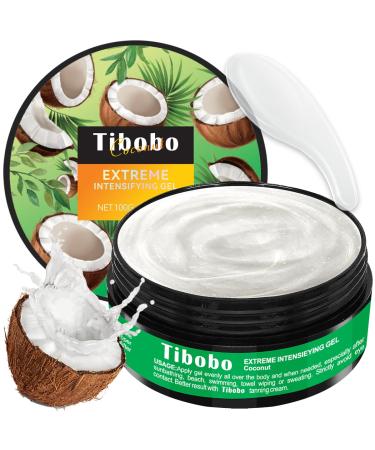 Tibobo Intensive Tanning Gel Browning Tan Accelerator Cream Outdoor Indoor Sun Tanning Oil Lotion with Carrot Fast Deep Bronzer & Long-Lasting Glow 3.5 Fl Oz Tropical Coconut Scent