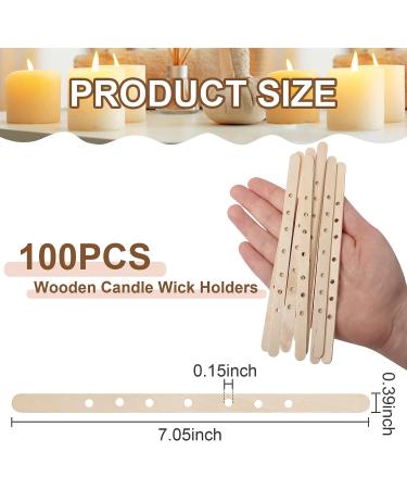 Anjmd 100 PCS Wooden Candle Wick Holders - 7 Wick Bars for Multiwick Candles DIY - Buy Online on GoSupps.com