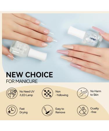MIZHSE Base and Top Coat Nail Polish - Quick Dry Non-Gel Fast Air Dry Nail Art Set for Home Manicure - Buy Online on GoSupps.com