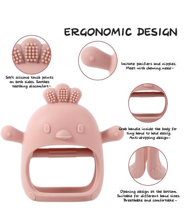 Kingnable Bite Ring for Babies - BPA Free Silicone Dental Aid Toy (3 Months+) - Soothes Wounded Gums - Dark Pink - Buy Online on GoSupps.com