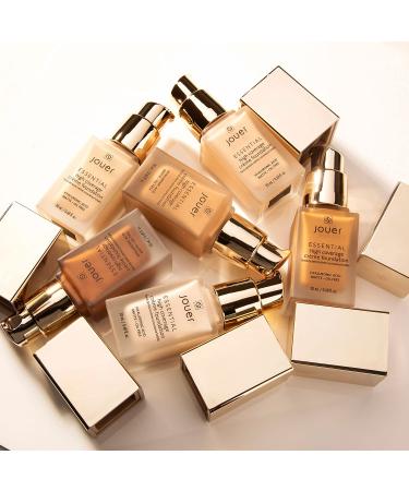 Jouer Essential High Coverage Cr me Foundation - 50 Shades for All Skin Tones - Paraben & Cruelty Free - Vegan - Desert-Tan with Peachy Undertones - Buy Online on GoSupps.com