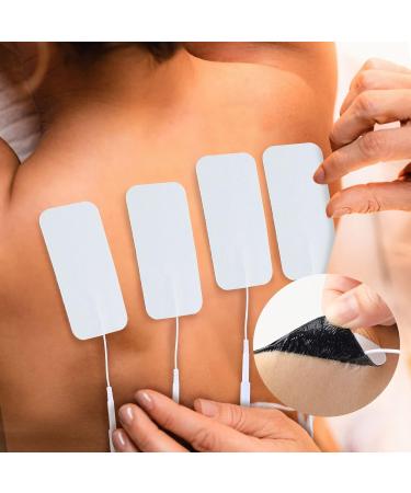 Self-Adhesive TENS Unit Replacement Pads 5x10CM - 20PCS Reusable Electrodes with 2mm Connector for Electrotherapy - Buy Online on GoSupps.com