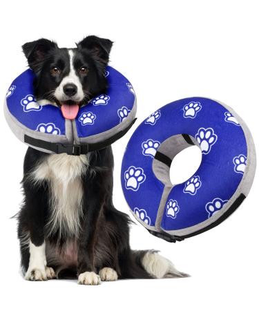 FWLWTWSS inflatable hubin dog & sore throat cat protective collar dog with adjustable buckle dog collar leak protection for recovery after operations or wounds do not block the view of blue neck: 30.5cm- 45.7cm l - Buy Online on GoSupps.com