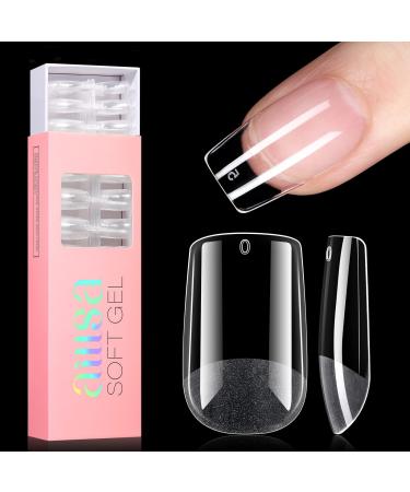 AILLSA Square Nail Tips - Half Matte Full Cover Nail Tips No Filed 360Pcs Fake False Soft Gel Short Nail Tips Pre-shaped Acrylic Clear Gelly Tips for Press On Nail Extension 12 Sizes With Gift Box Short Square 360PCS - Buy Online on GoSupps.com
