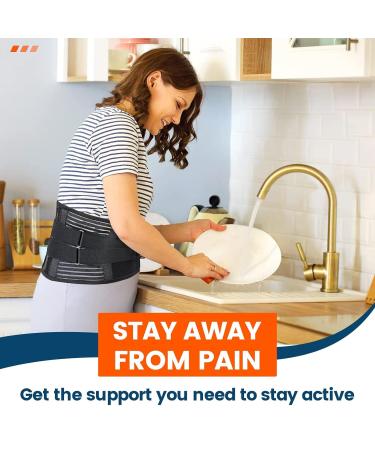 JOLAYSO Back Brace For Lower Back Pain With 4 Stays-Lumbar Support For Heavy Lifting Men Women-Breathable Waist Support Relief Sciatica Herniated Disc Large - Buy Online on GoSupps.com