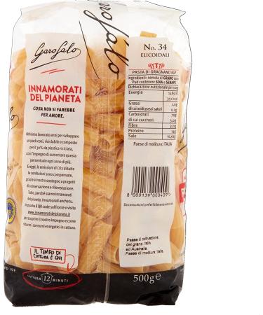  Italian Gourmet E.R. Garofalo Elicoidali N. 34 Pack of 10 Neapolitan durum wheat semolina packets with 500g of IGP pasta + 400g Italian Gourmet Polpa - Buy Online on GoSupps.com