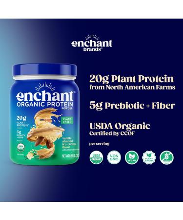Enchant Organic Protein Powder Vanilla Almond flavor 20g Plant Protein sourced from North American Farms 5g Prebiotic + fiber USDA Organic Non-GMO Plant-based Non-Dairy Vegan 0.84 lb - Buy Online on GoSupps.com
