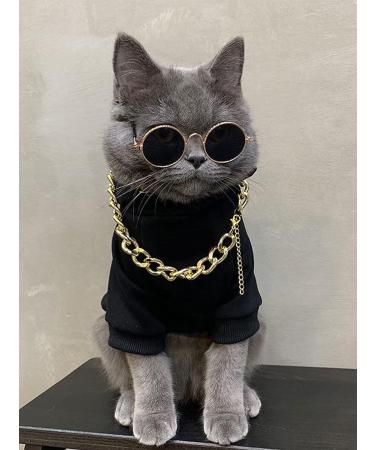 QWINEE 3Pcs Dog Hoodie Cat Costume Set with Necklace and Sunglasses - XXL Multicolor - Buy Online on GoSupps.com