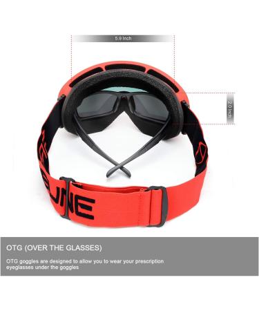 Shop Sposune OTG Ski Goggles - Anti-Fog Spherical Dual Lens UV400 Protection for Men & Youth Snowboard & Snowmobile Eyewear - Buy Online on GoSupps.com