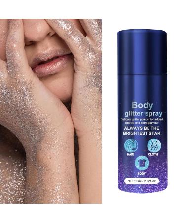Glitter Spray Body Shimmer Spray 60mlfor Hair and Body Sparkling Spray Glitter Hairspray for Dating Stage Makeup - Buy Online on GoSupps.com