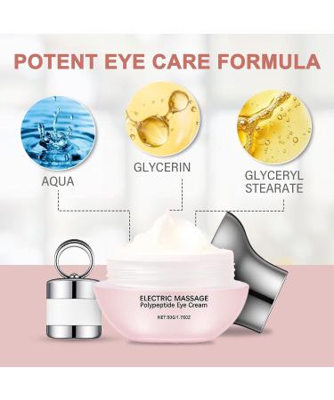 TWMKLP Electric Massage Eye Cream Anti-Wrinkle Firming Treatment with Soothing Vibration Reduces Puffiness Dark Circles Fine Lines & Tired Eyes Hydrating Moisturizer - Buy Online on GoSupps.com