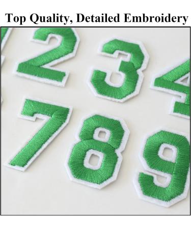 TACVEL 40-Piece Green Iron-On Numbers Patches - DIY Applique for Clothes, Dress, Hat, Socks, Jeans - Number 0-9 Pack for Creative Accessories - Buy Online on GoSupps.com