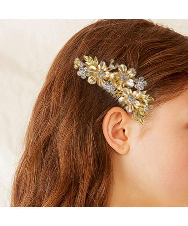 Lukasz Wedding Bridal Hair Combs Vintage Imitation Crystal Hairpins Prom Jewelry Gold Silver Flower Pattern Hair Accessories Pins Women Gold - Buy Online on GoSupps.com