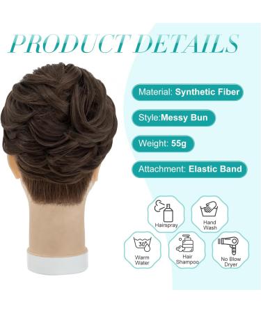 S-Noilite Women's Hair Scrunchie Messy Bun Updo Chignon Ponytail Extensions - Med Light Brown 8 - Buy Online on GoSupps.com