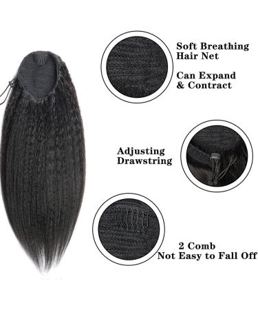 Ponytail Extension 10-30Inch YaKi Kinky Straight Drawstring Ponytail Human Hair Extensions Brazilian Remy Hair Clip In Kinky Straight Ponytail Hairpieces for Women Ponytail Hair Extension(Size:10inch) 10inch Drawstring Ponytail - Buy Online on GoSupps.com