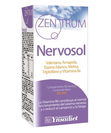 YNSADIET Zentrum90 Nervosol Valerian Poppy White Hawthorn Lemon Balm Tryptophan and Vitamin B6 - 50 millilitres