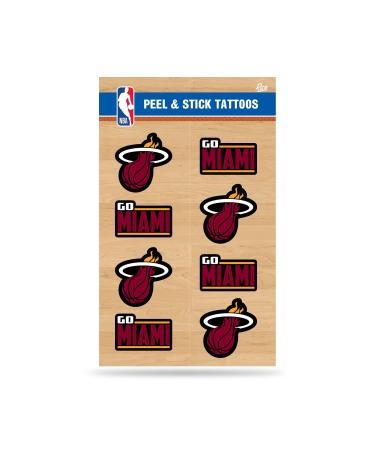 NBA Basketball Vertical Tattoo Peel & Stick Temporary Tattoos - Eye Black - Game Day Approved! Miami Heat