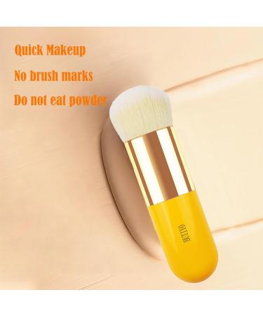 Buy BUTIYO Foundation Brush - Chubby Mini Kabuki Makeup Brush for Liquid Cream & Powder - Travel-Friendly Face Brush (Yellow) - Best for Blending - Buy Online on GoSupps.com