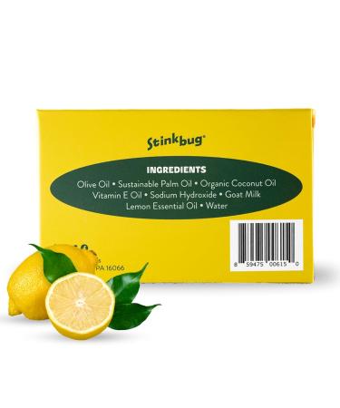 Stinkbug Natural Organic Goat's Milk Soap with Lemon - 4 oz Pack of 2 | All-Natural Ingredients for Soft Skin - Buy Online on GoSupps.com
