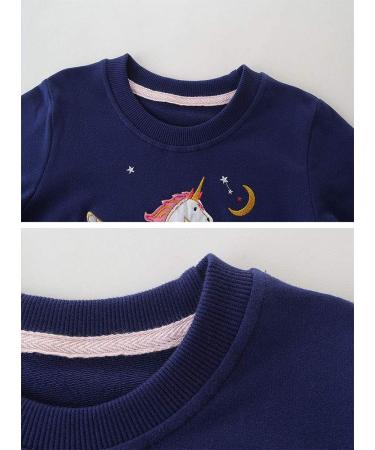 Girls Cotton Sweatshirt - Long Sleeve Pullover for Toddlers, Ages 1-12 (6-7 Years), Casual Jumper in Blue - Buy Online on GoSupps.com
